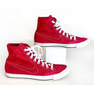 Nike High Top Canvas Unisex Basketball Cross Training Red Shoes Size M 7.5 W 9.5